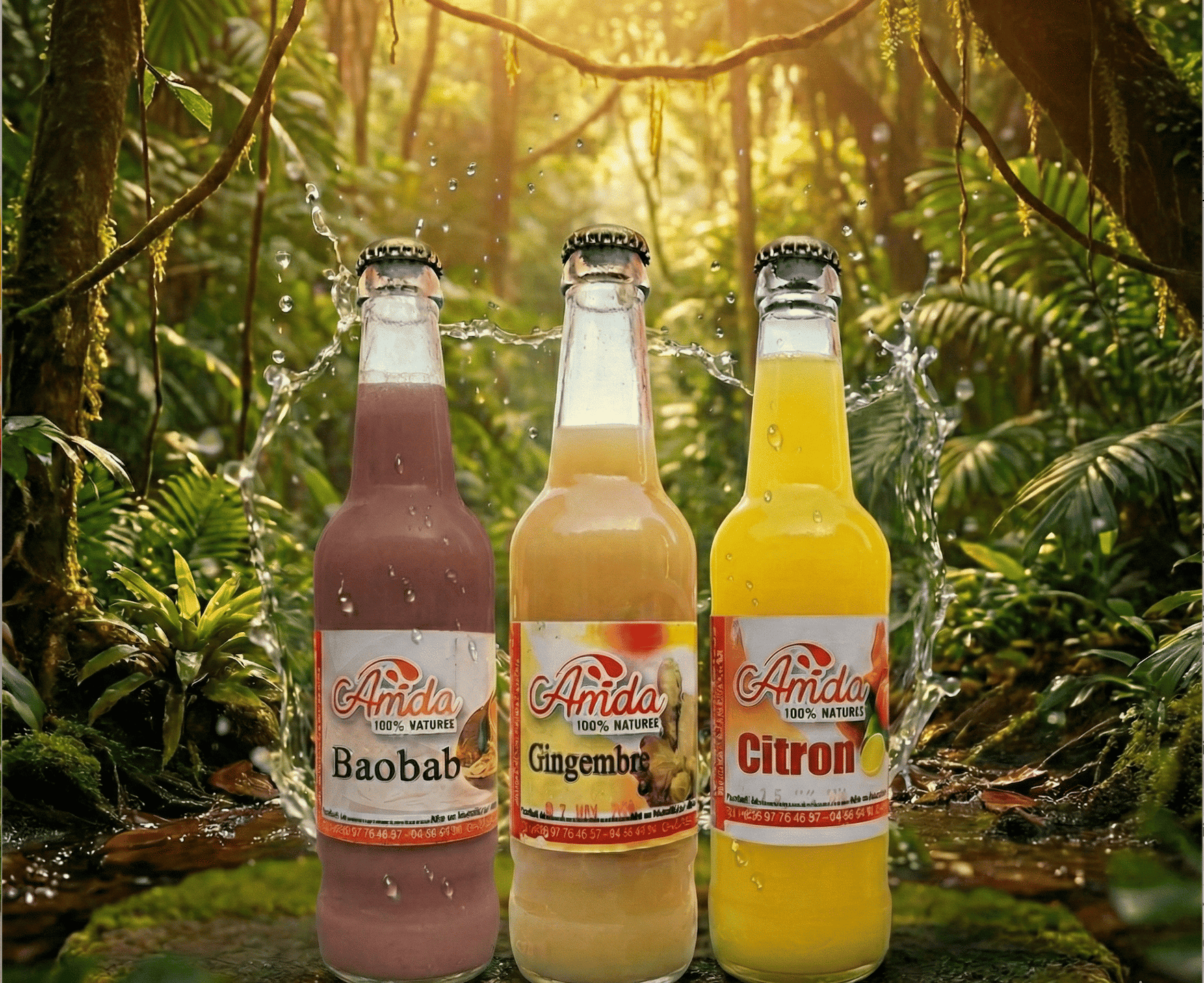 Boissons énergétiques naturelles gingembre baobab